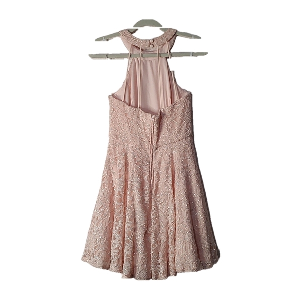 B. Darling Sparkly Pink Sleeveless High Collar Dress Size 9 - Picture 2 of 4